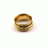 Ring Size - 9 Brass Spinner Ring S - BSPR998 18K Gold Plated Brass Honey Bee Wire Band Spinner Ring